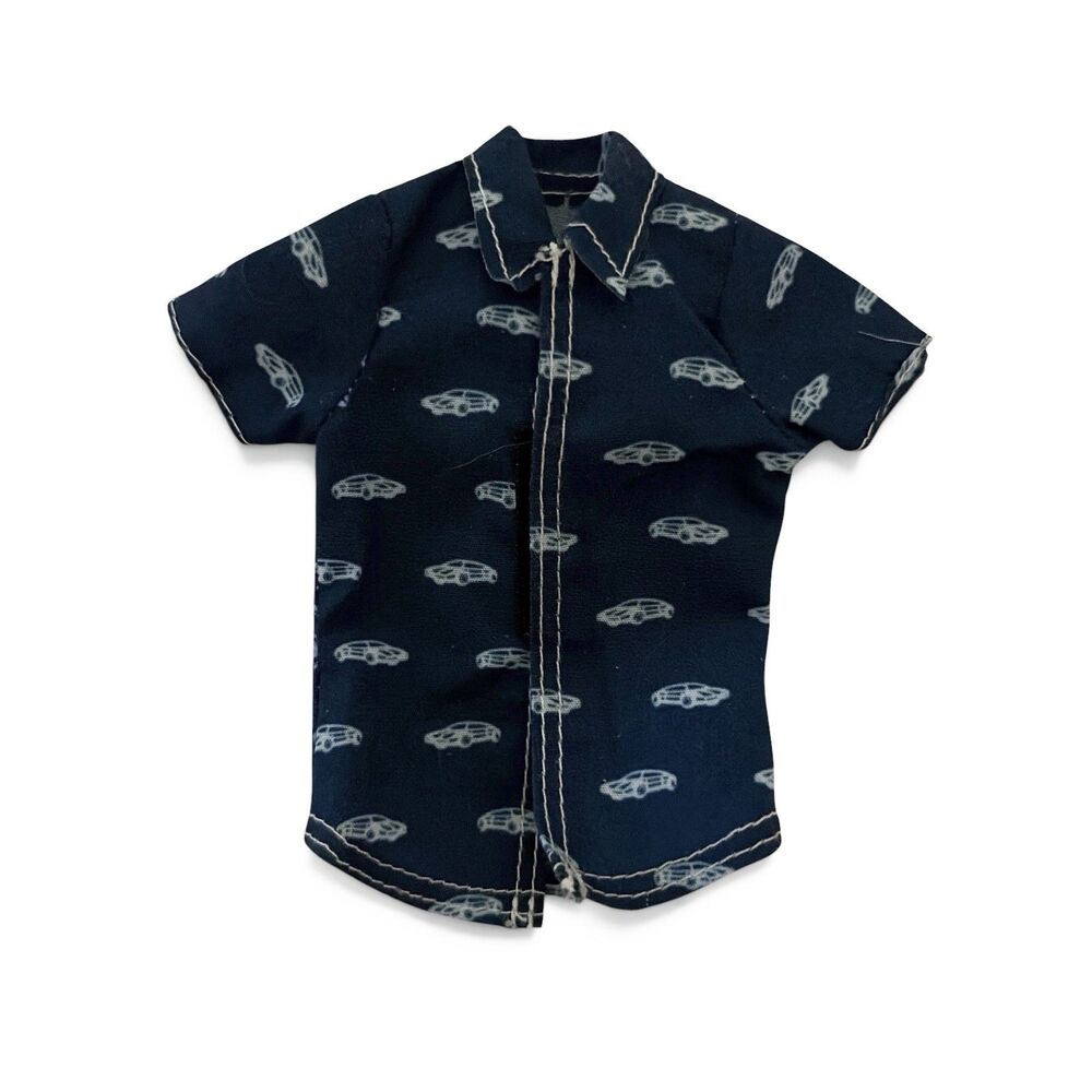 Ken Fashionistas Doll SHIRT ONLY Top Blue Racing Cars Short Sleeve 2013 BFW10
